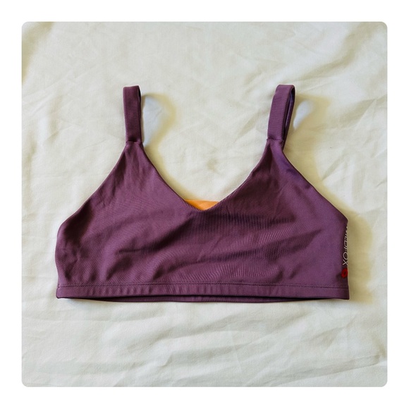 ★ Wildfox Karma Twist Back Sports Bra - Grapeade/LightIrange ★ - Picture 4 of 17